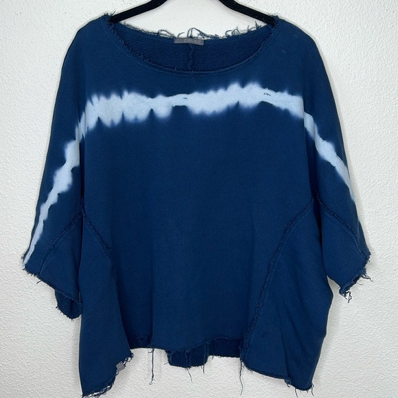 Errant Tops - Blue Tie-Dye Boxy Women's Top